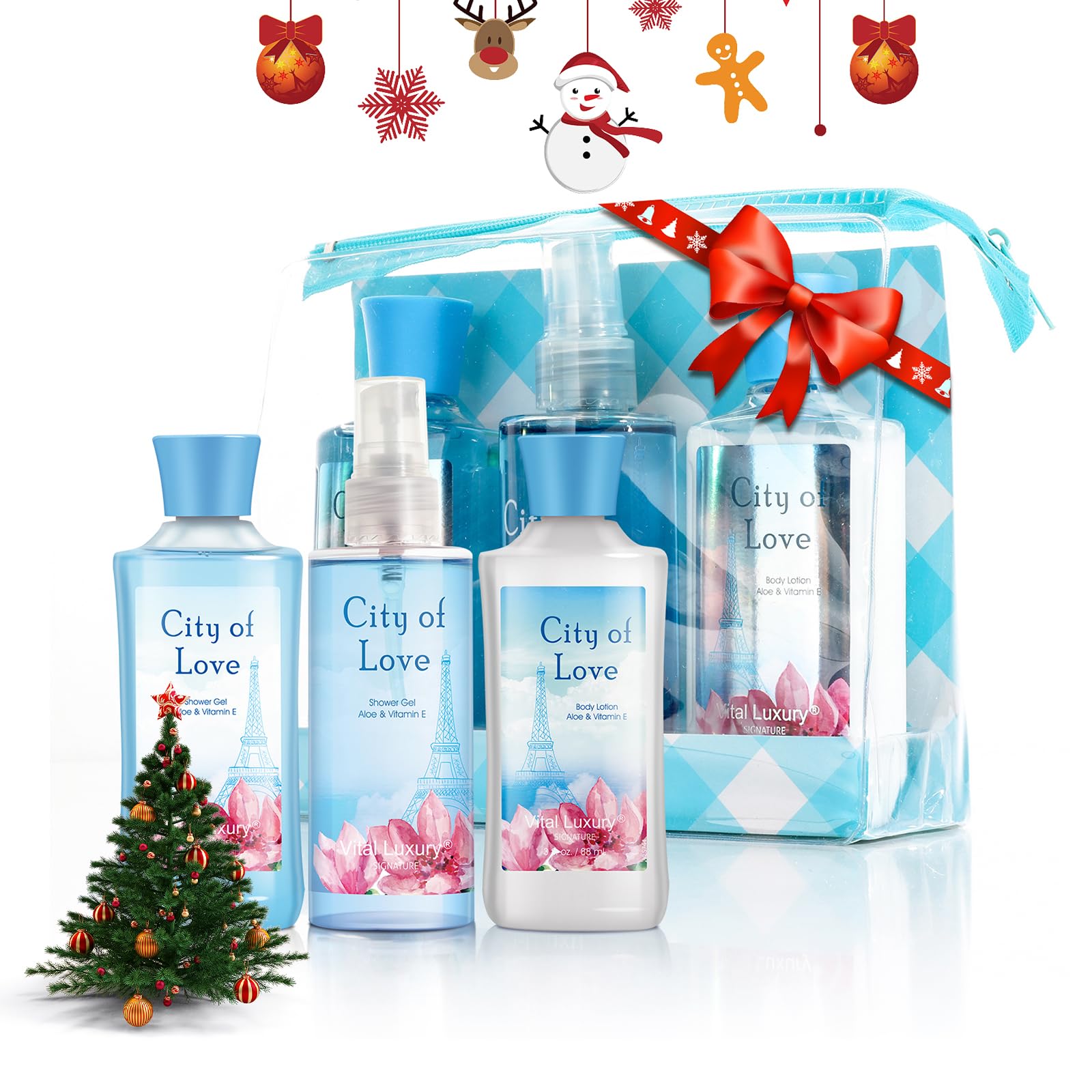 Vital Luxury Bath & Body Travel Set – City of Love: Shower Gel, Lotion, Mist