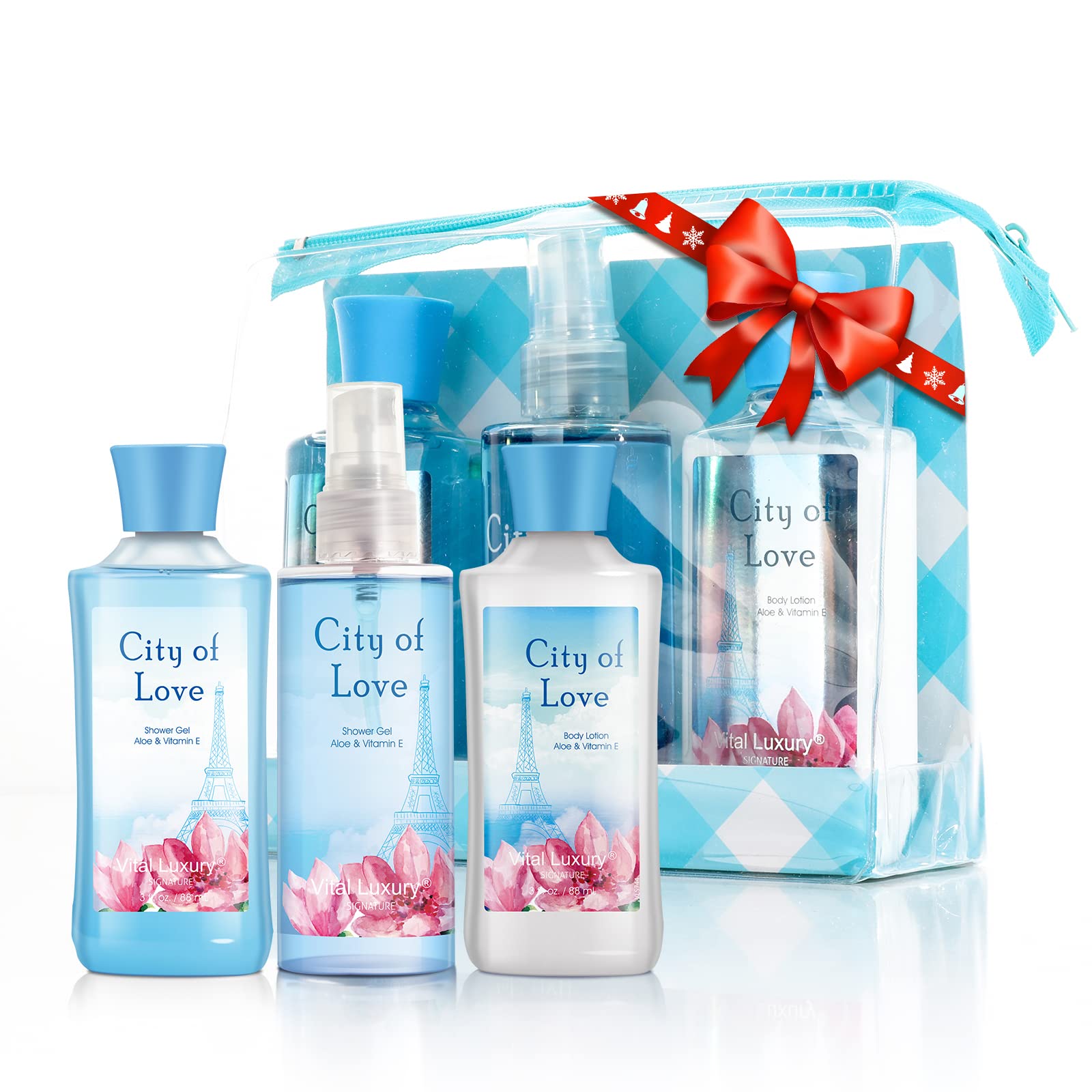 Vital Luxury Bath & Body Travel Set – City of Love: Shower Gel, Lotion, Mist