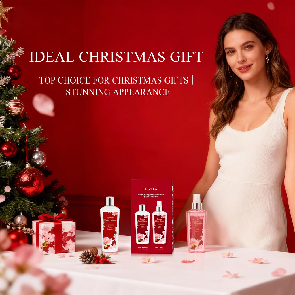 Vital Luxury Japanese Cherry Blossom Bath & Body Care Set – Mist & Cream (8 oz each)