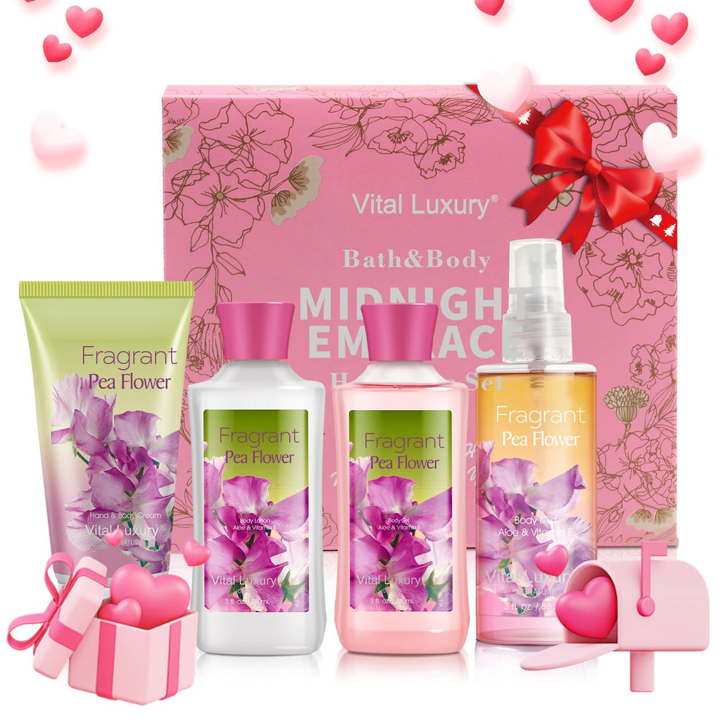 Vital Luxury Sweet Pea Bath & Body Kit – 3 oz Each | Gift Set for Her