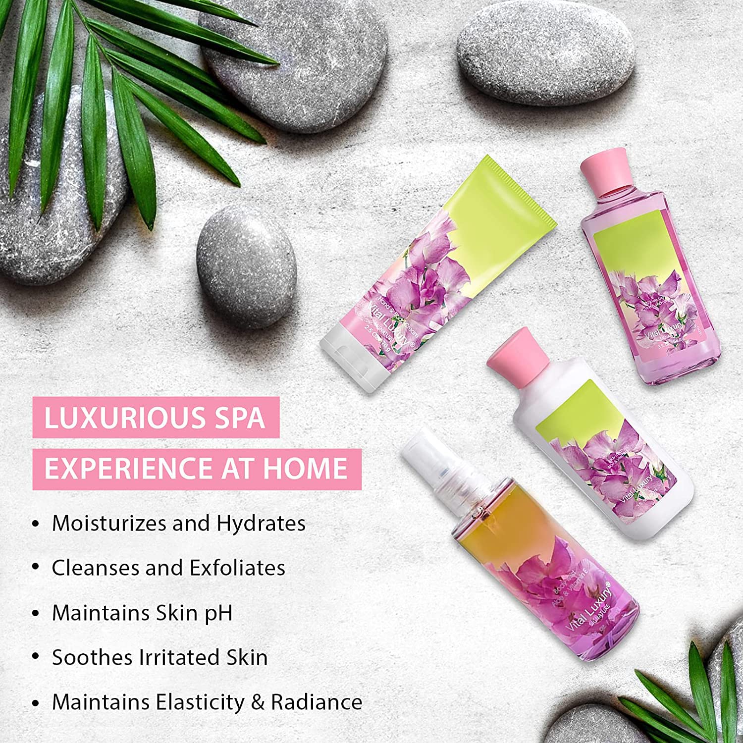 Vital Luxury Sweet Pea Bath & Body Kit – 3 oz Each | Gift Set for Her