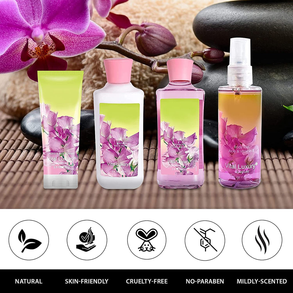 Vital Luxury Sweet Pea Bath & Body Kit – 3 oz Each | Gift Set for Her