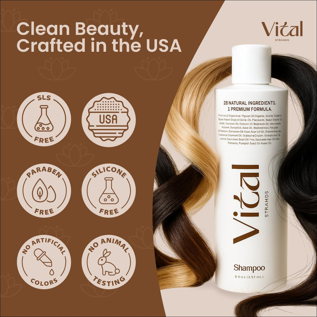 Vital Strands Hair Growth Shampoo for Thinning Hair – Rosemary, Nettle & Saw Palmetto | 8 fl oz