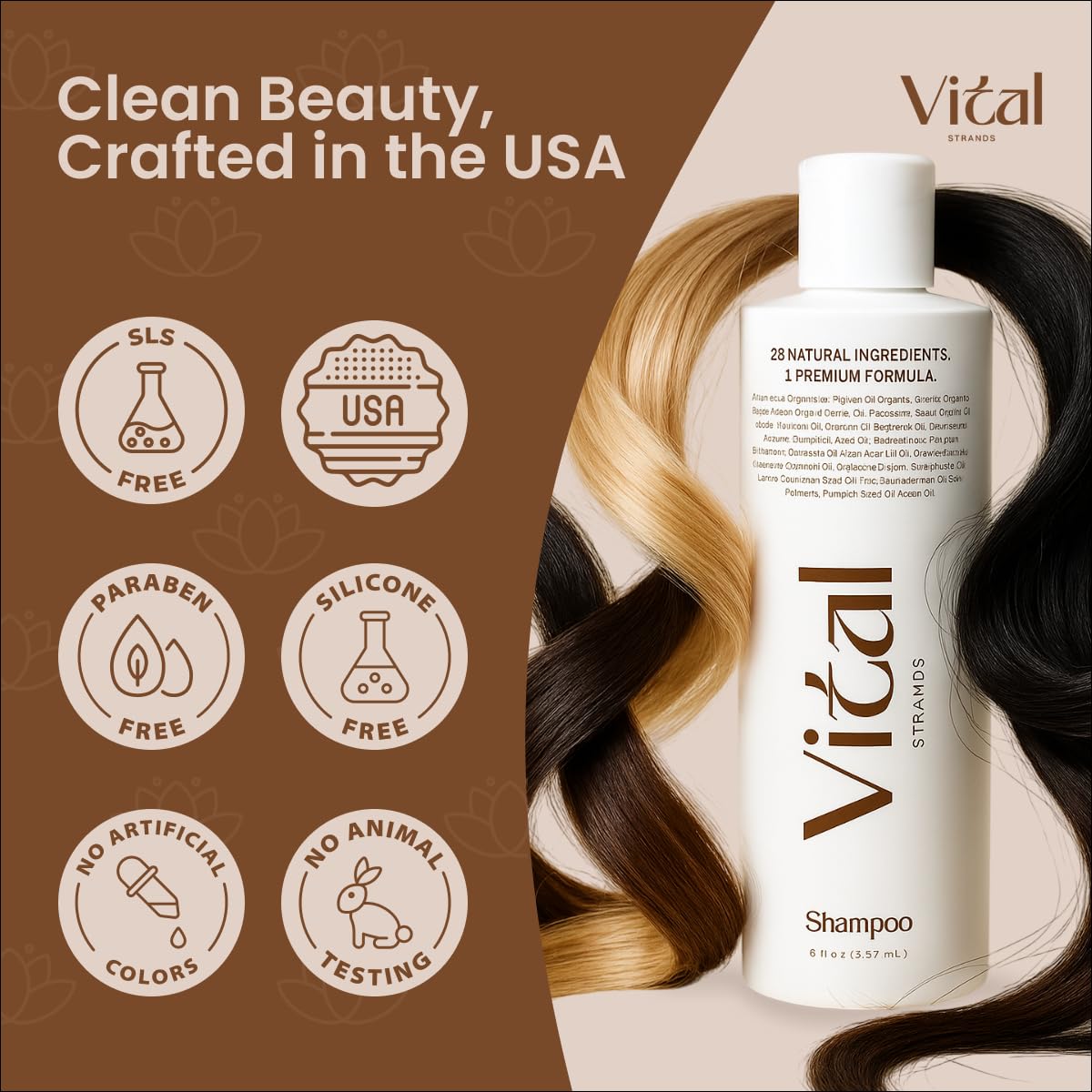 Vital Strands Hair Growth Shampoo for Thinning Hair – Rosemary, Nettle & Saw Palmetto | 8 fl oz