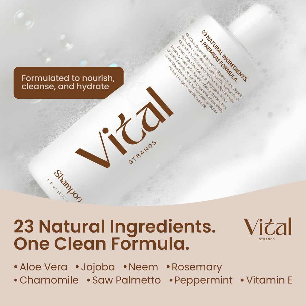 Vital Strands Hair Growth Shampoo for Thinning Hair – Rosemary, Nettle & Saw Palmetto | 8 fl oz