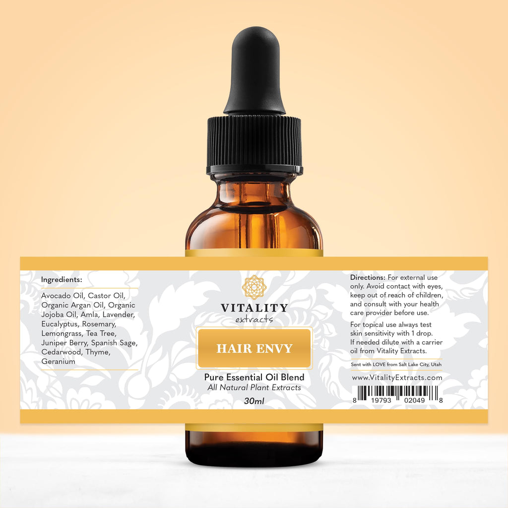 Vitality Hair Envy - Natural Hair Growth Serum with 15 Plant Extracts | 100% Pure Essential Oils