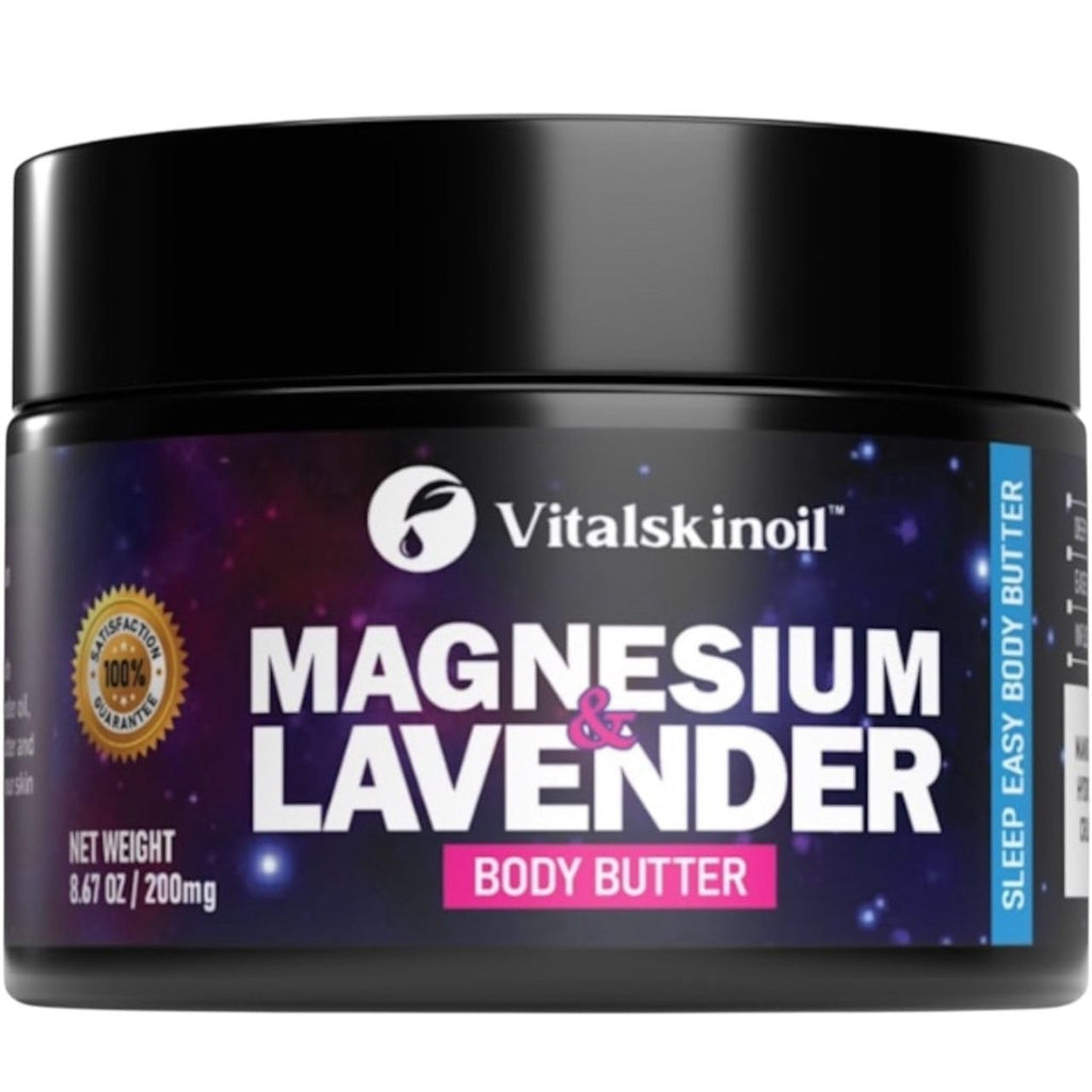 VITALSKINOIL Magnesium Lotion with Lavender — Nighttime Body Butter, 8.67 oz