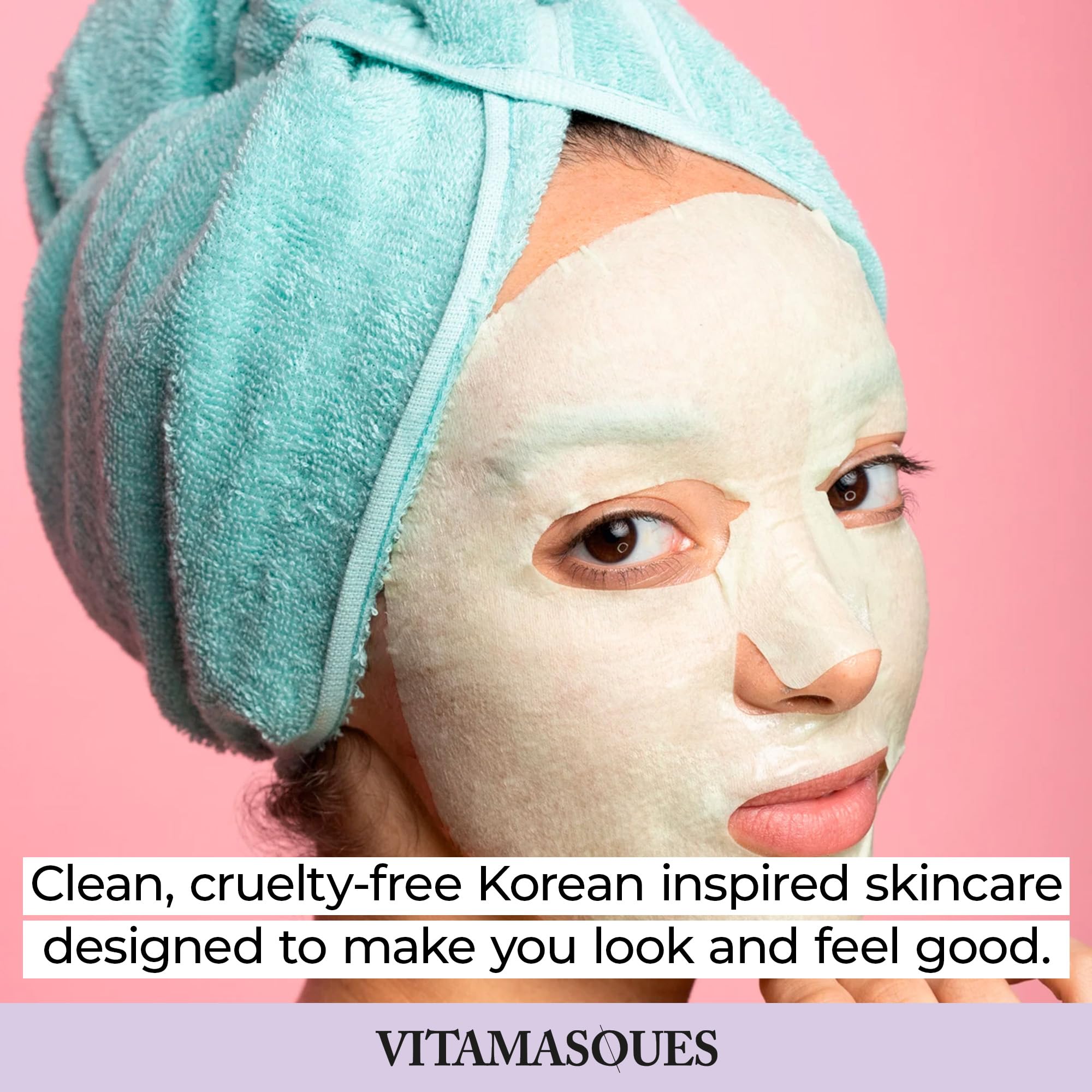 Vitamasques Probiotic Blackberry Face Sheet Mask 7-Pack – Hydration, MMHA & Biodegradable Korean Skincare