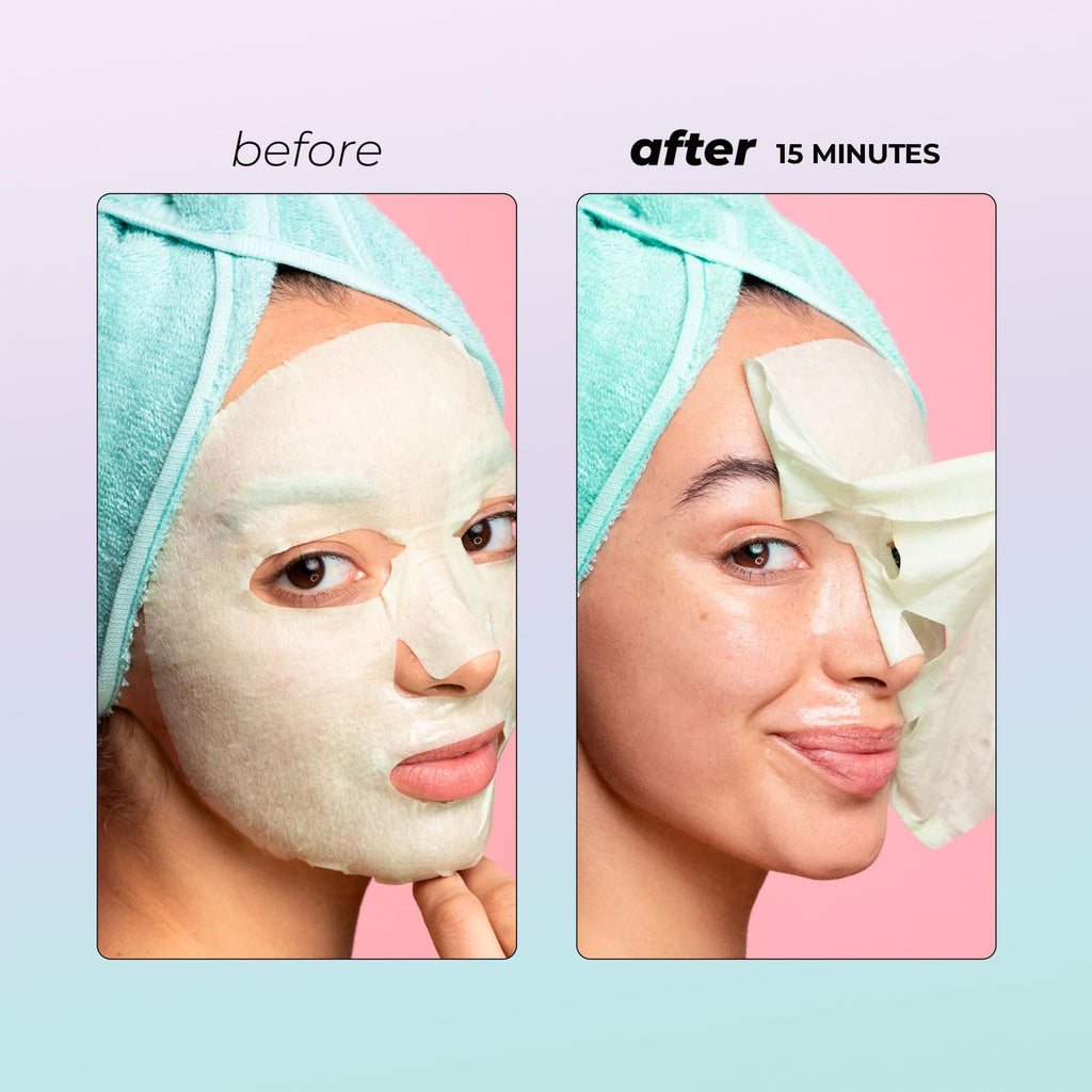 Vitamasques Probiotic Blackberry Face Sheet Mask 7-Pack – Hydration, MMHA & Biodegradable Korean Skincare