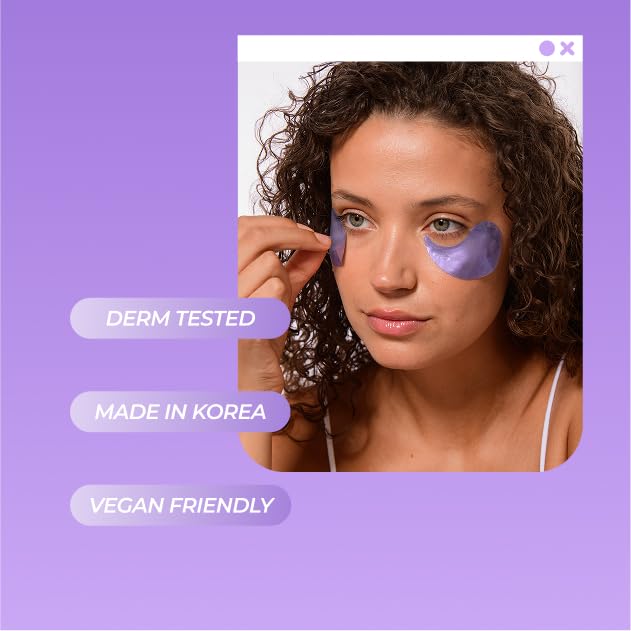 Vitamasques Lavender Hydrogel Eye Pads – Depuff, Hydrate & Revitalize (32 Pairs, Korea-Formulated)