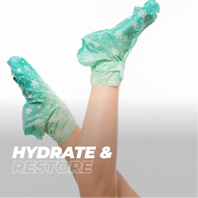 Vitamasques Holiday Snow Bliss Hand & Foot Mask Set | Hydration for Dry Hands & Feet, Spa Gift Edition