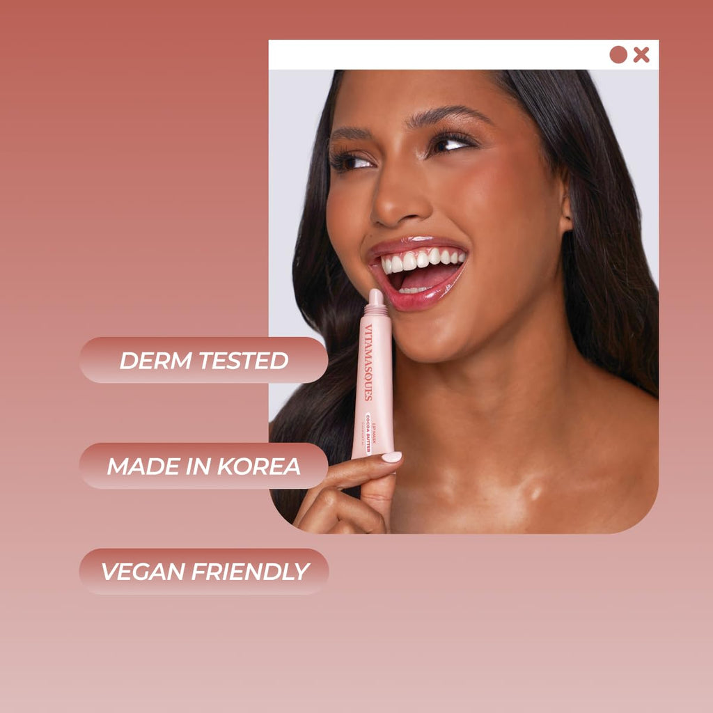 Vitamasques Lip Mask | Hydrating Cocoa Butter Lip Balm with Vitamins & Natural Oils (3-Pack)