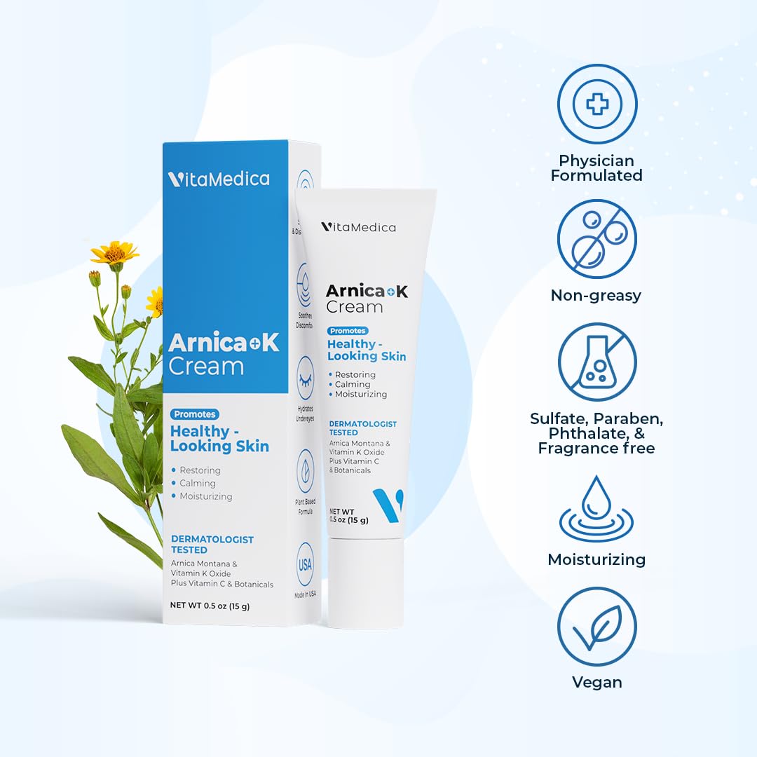 VitaMedica Arnica + Vitamin K Bruise Recovery Cream for Face & Under-Eye – Post-Procedure Support