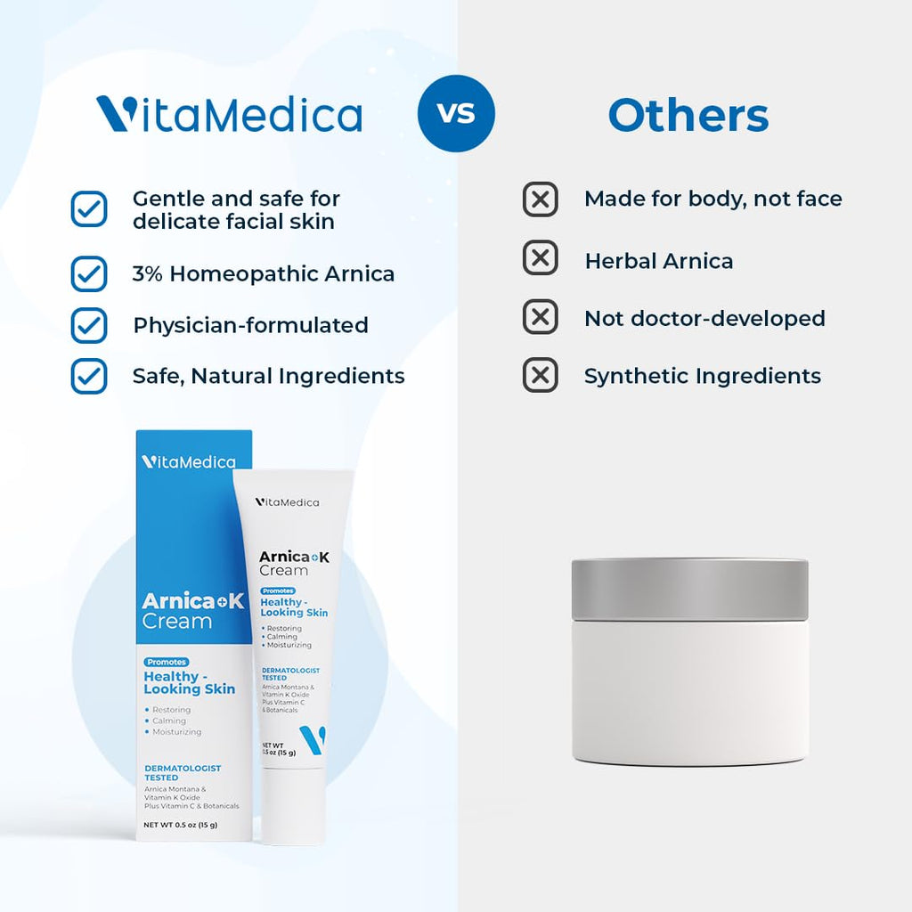 VitaMedica Arnica + Vitamin K Bruise Recovery Cream – Face & Under-Eye, Sensitive Skin, 2 Pack
