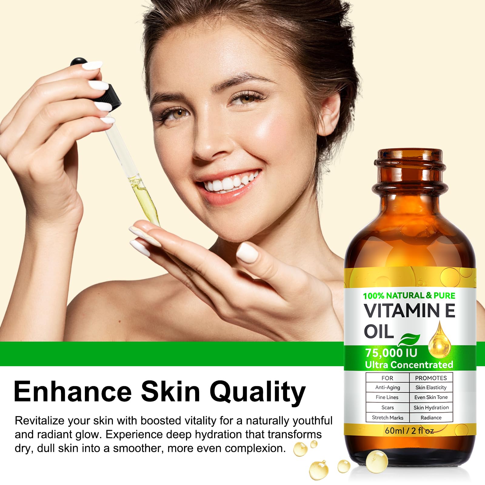 2PACK Vitamin E Oil – Pure Vitamin E Oil, 75,000 IU | Vita-min e Oils