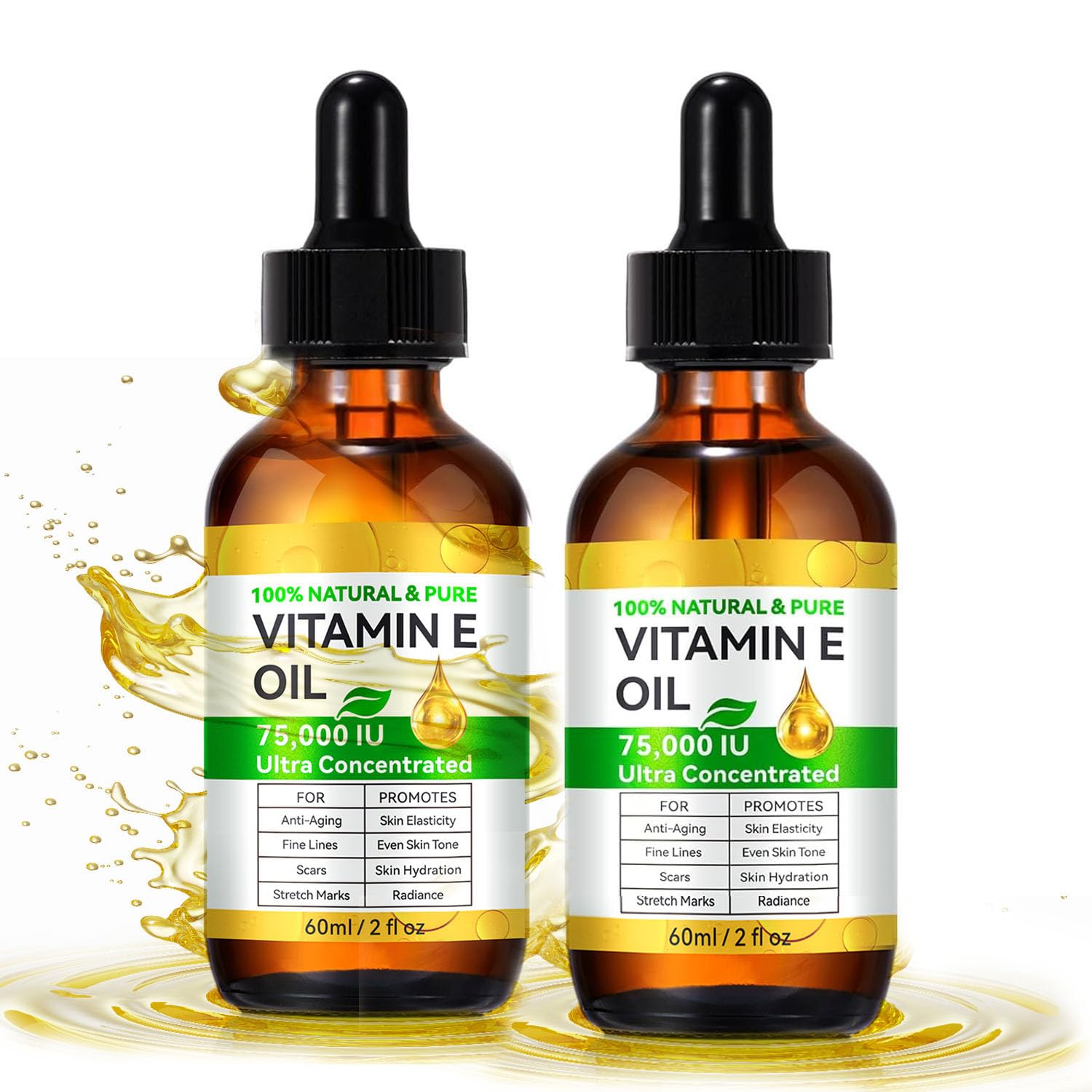 Vitamin E Oil for Scars – 2.02 FL OZ (2-Pack) All Natural & Vegan