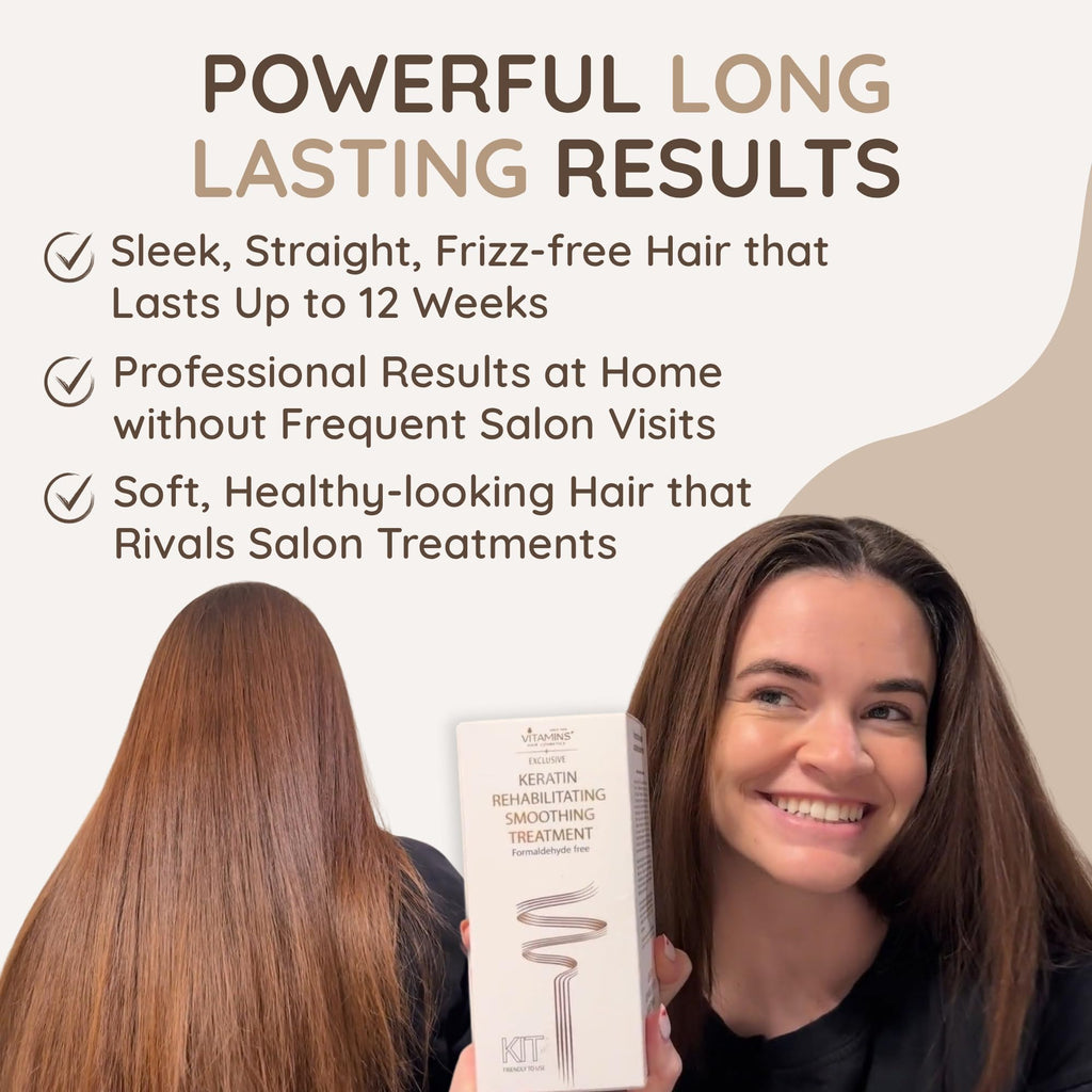 VITAMINS Hair Cosmetics Keratin Straightening Kit — At-Home Salon Results (Formaldehyde Free)