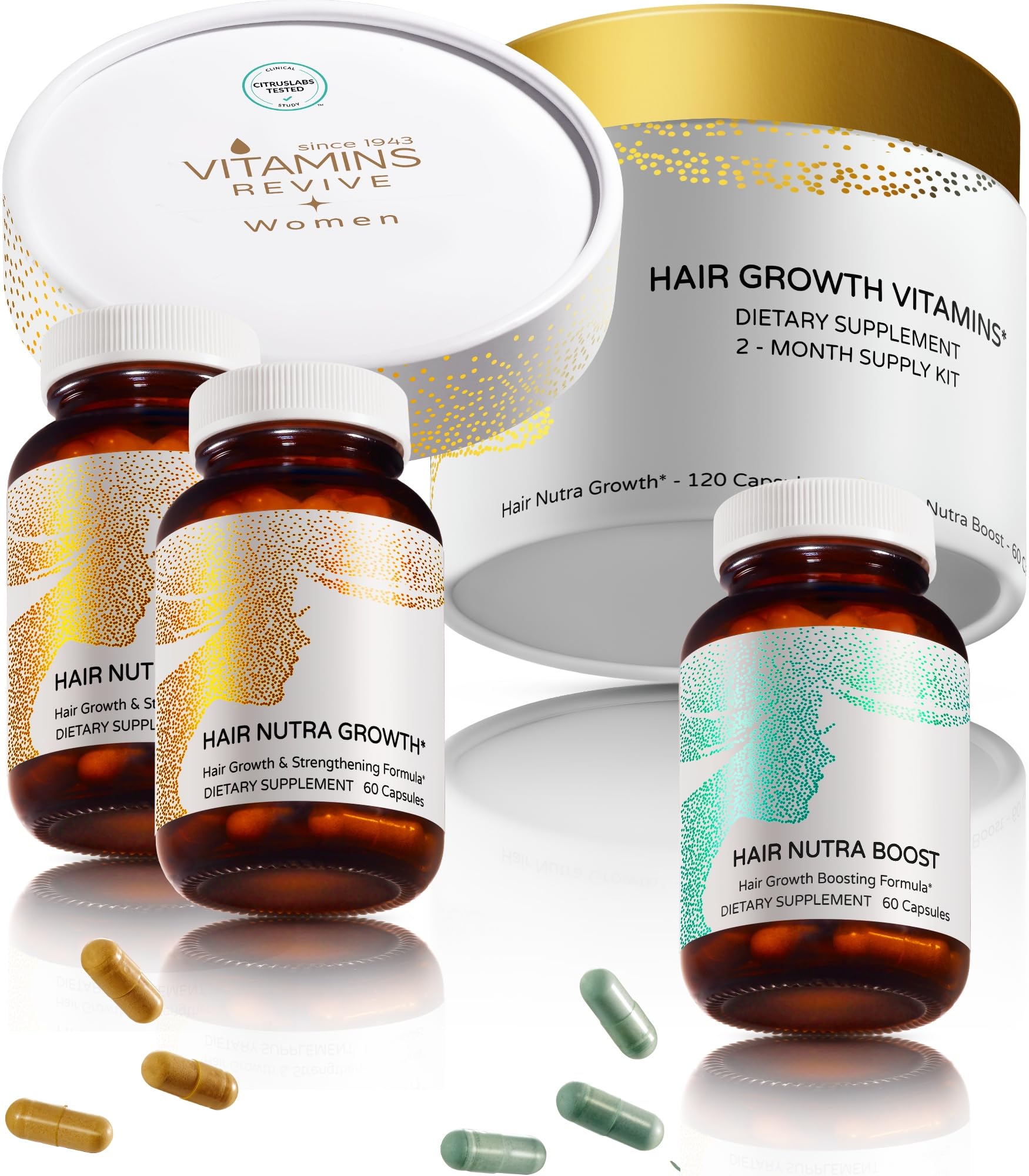 VITAMINS REVIVE Hair Supplement for Women – Clinically Tested Hair Growth Vitamins USA | Thinning & Thickening