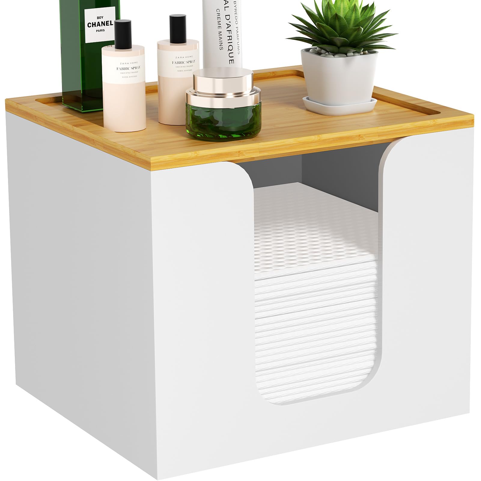 VITVITI Disposable Face Towel Holder Box – Acrylic with Bamboo Lid for Large Towels