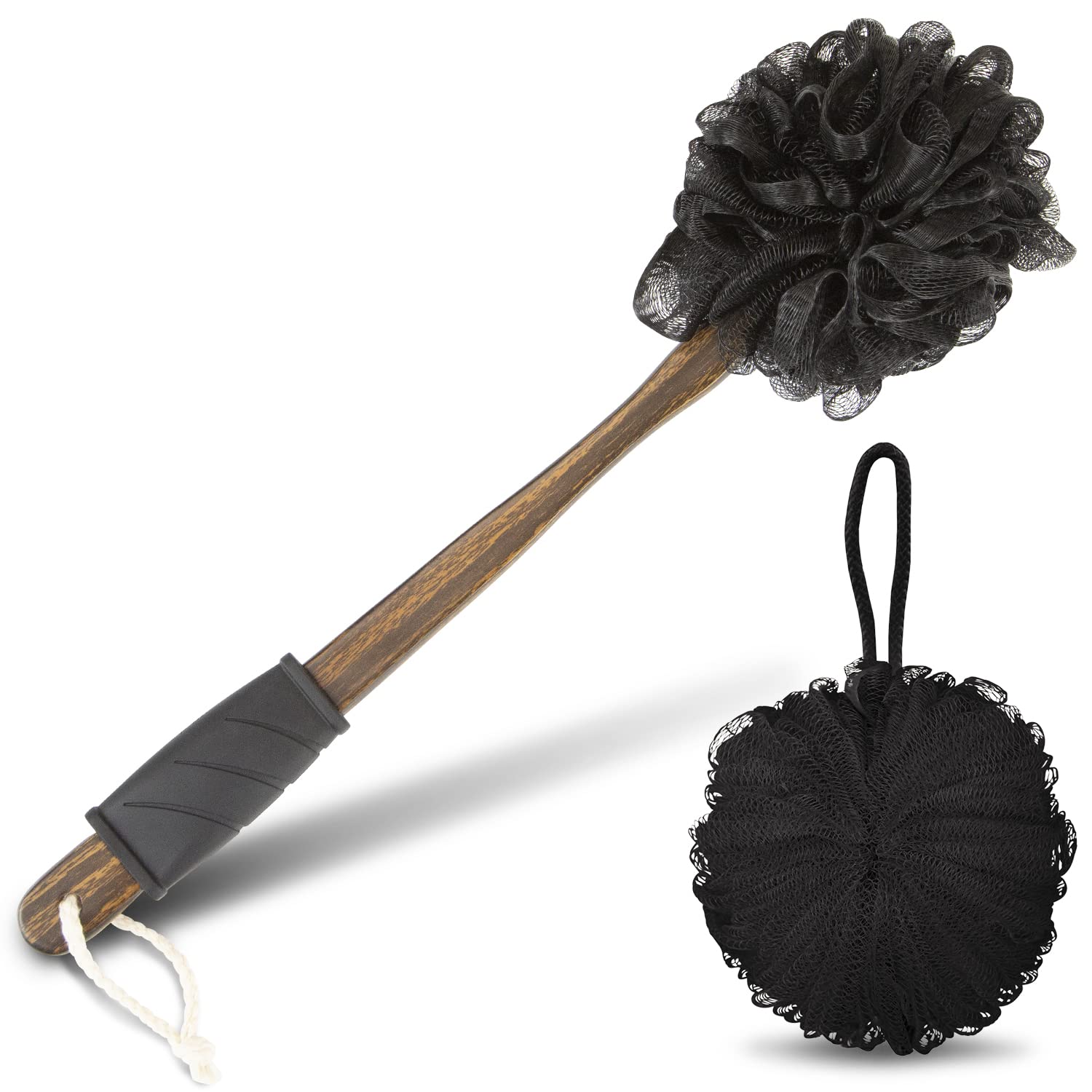 Vive 17-Inch Shower Loofah with Long Handle – Back & Body Scrubber