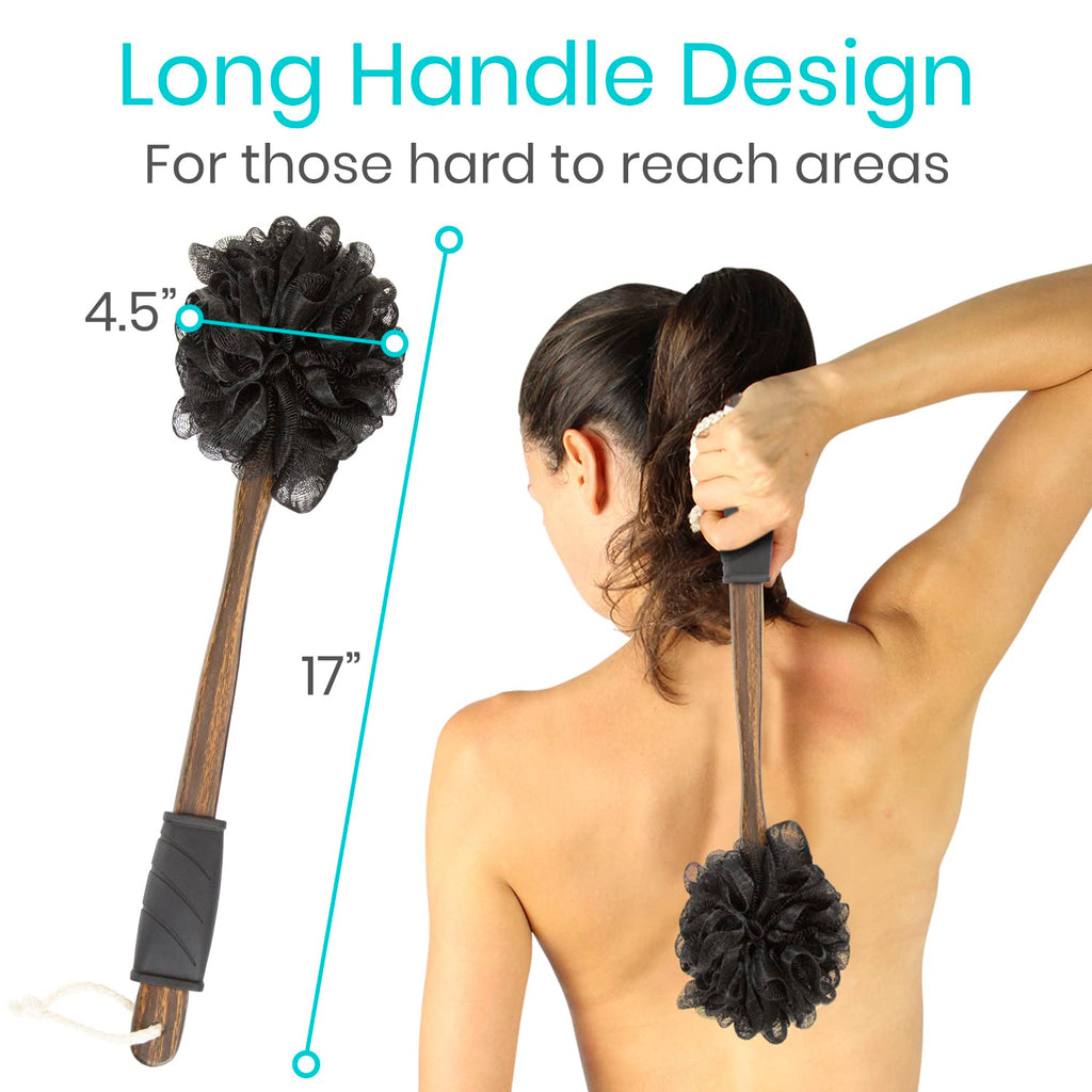 Vive 17-Inch Shower Loofah with Long Handle – Back & Body Scrubber