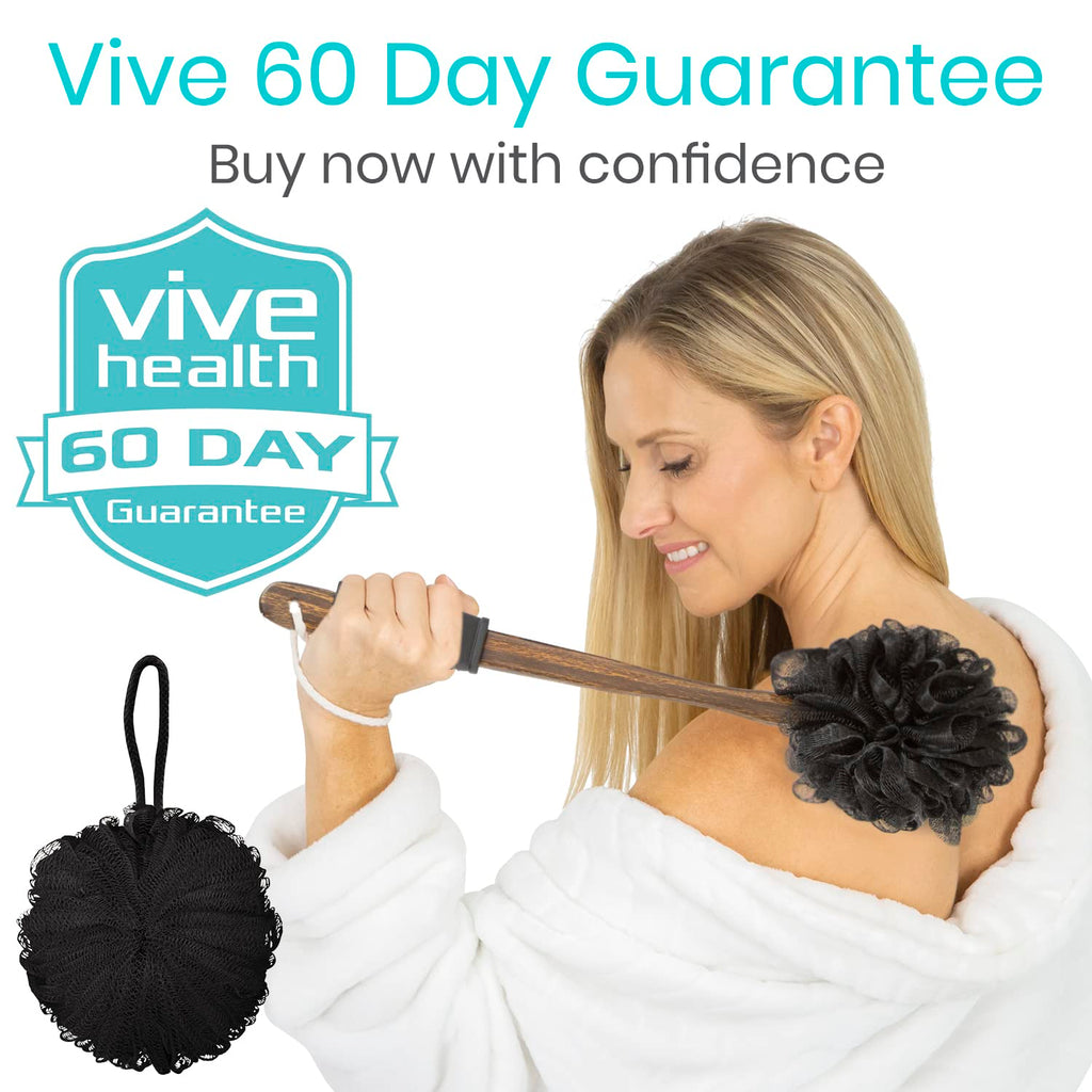 Vive 17-Inch Shower Loofah with Long Handle – Back & Body Scrubber