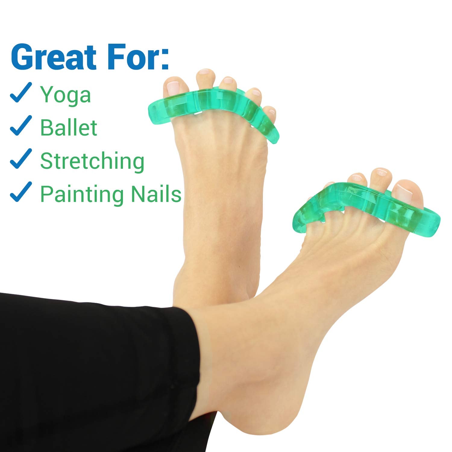 VIVEsole Toe Separators for Men & Women – Small (2 Pairs) Silicone Gel Spacers for Plantar Fasciitis, Bunions & Overlapping Toes