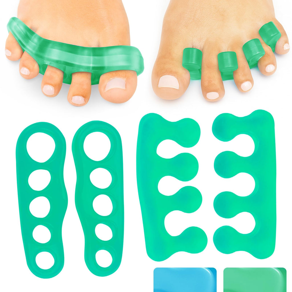 VIVEsole Toe Separators for Men & Women – Small (2 Pairs) Silicone Gel Spacers for Plantar Fasciitis, Bunions & Overlapping Toes