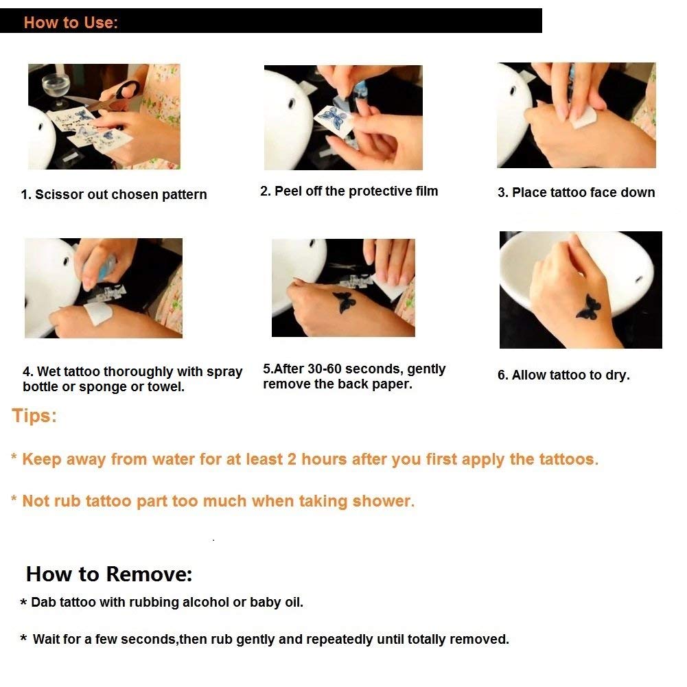 VIWIEU Large Tattoos: 5 Sheets of 3D Realistic Temporary Body Art