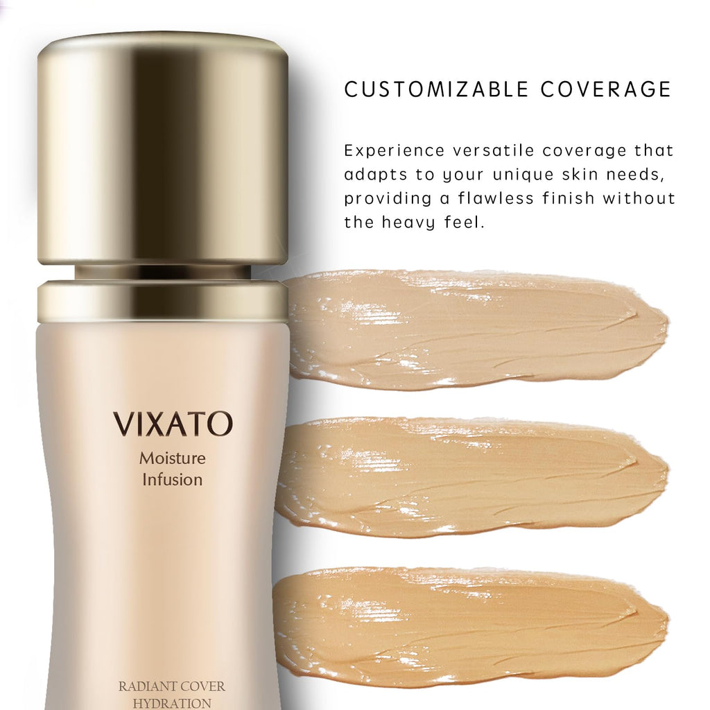 VIXATO Foundation Concealer – Full Coverage Hydrating Liquid Foundation for All Skin Types