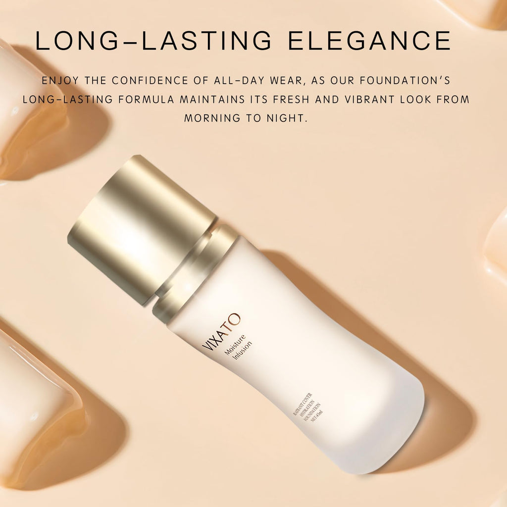 VIXATO Foundation Concealer – Full Coverage Hydrating Liquid Foundation for All Skin Types
