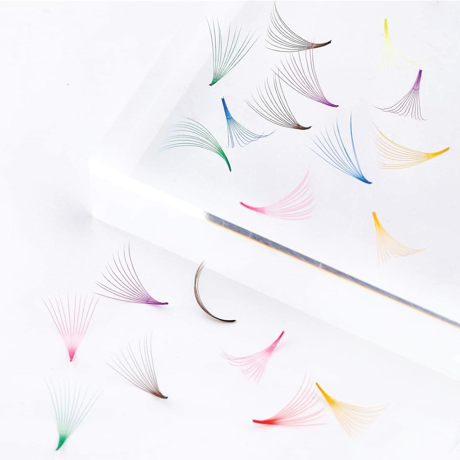 VNESUPPLY 501 Pcs Mixed Color Lash Extensions | Premade Russian Volume Lashes 16mm, 3D C Curl
