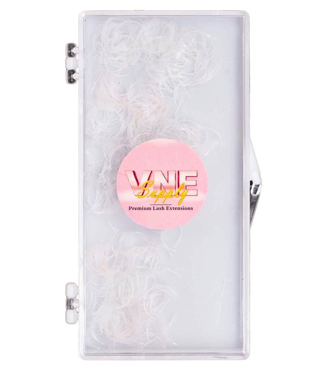 VNE 500 Fans Colorful Lash Extensions | Premade Mega Volume Lashes (6D), White, D Curl, 12mm | VNESUPPLY