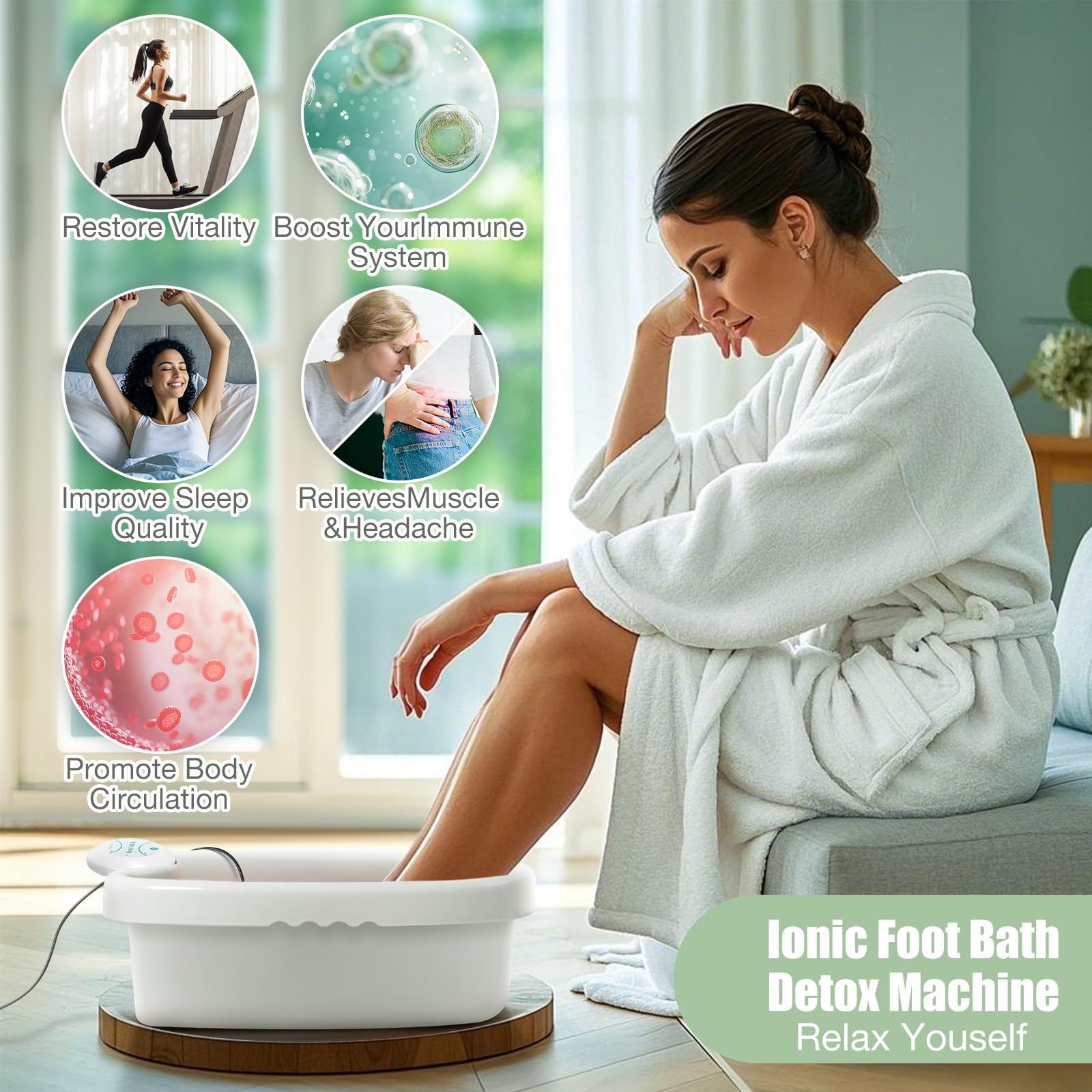 VnioLife Ionic Foot Bath Detox Machine – Home Spa, Portable Foot Spa System