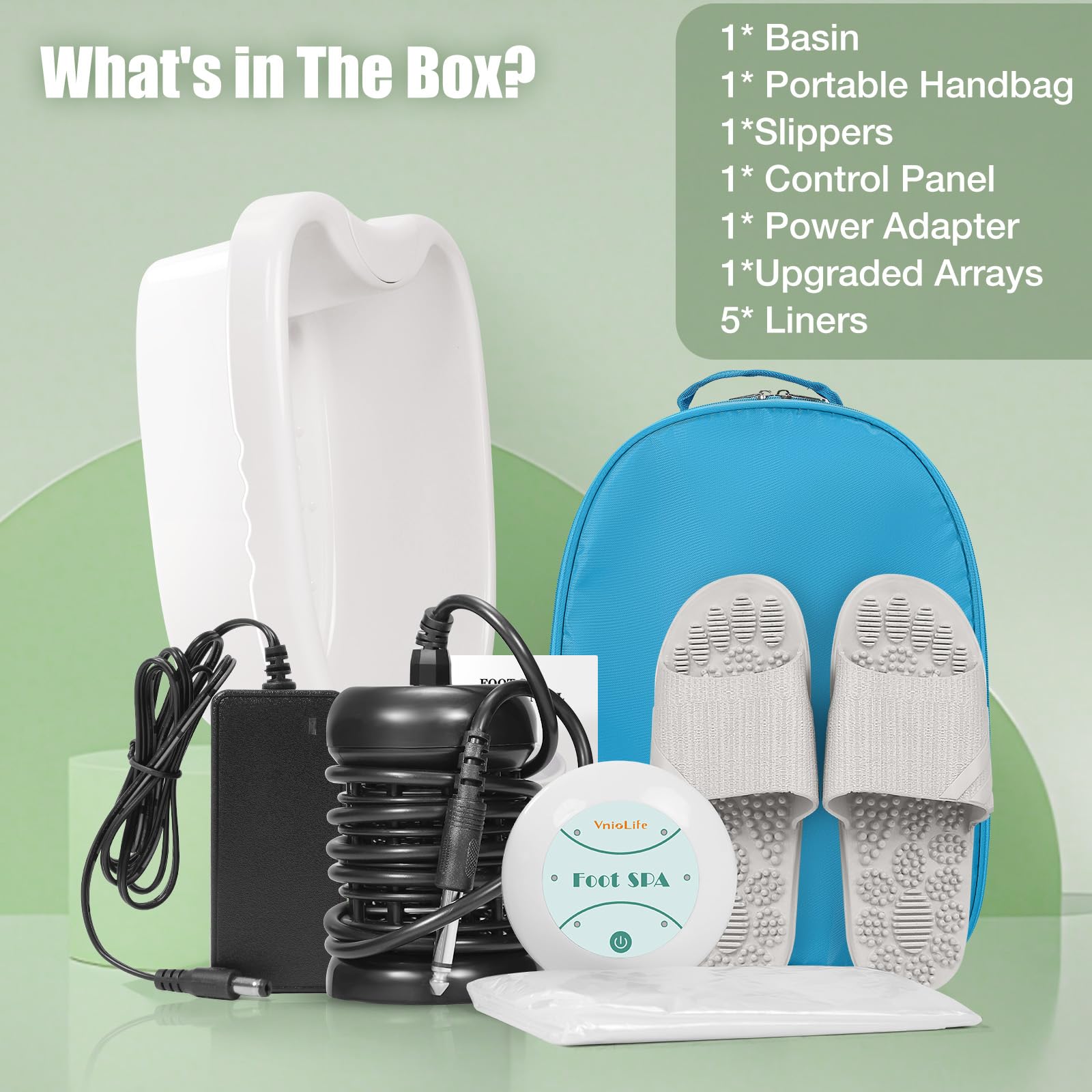 VnioLife Ionic Foot Bath Detox Machine – Home Spa, Portable Foot Spa System