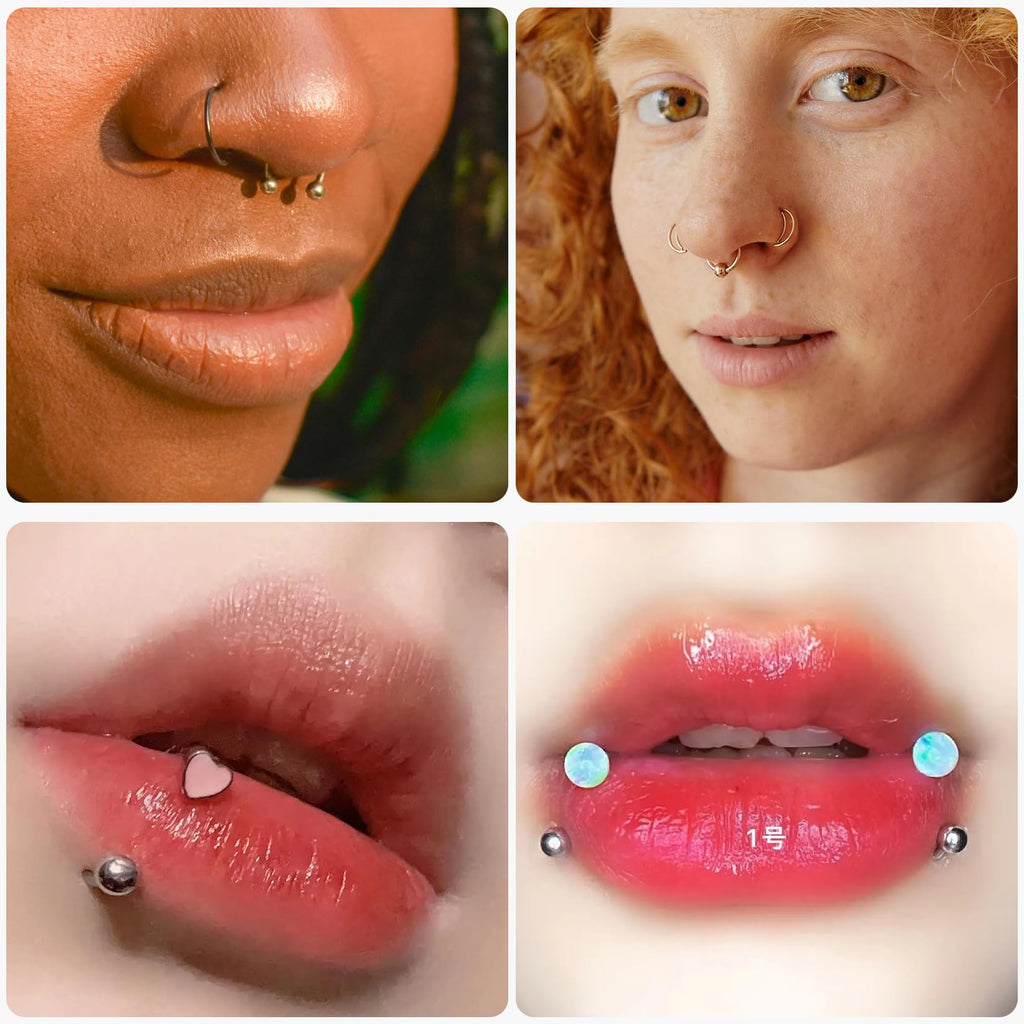 Vnmcry Silicone Nose & Mouth Practice Model | Realistic Lip & Nose Display for Piercing Training (Ivory, L-Thick Lip)