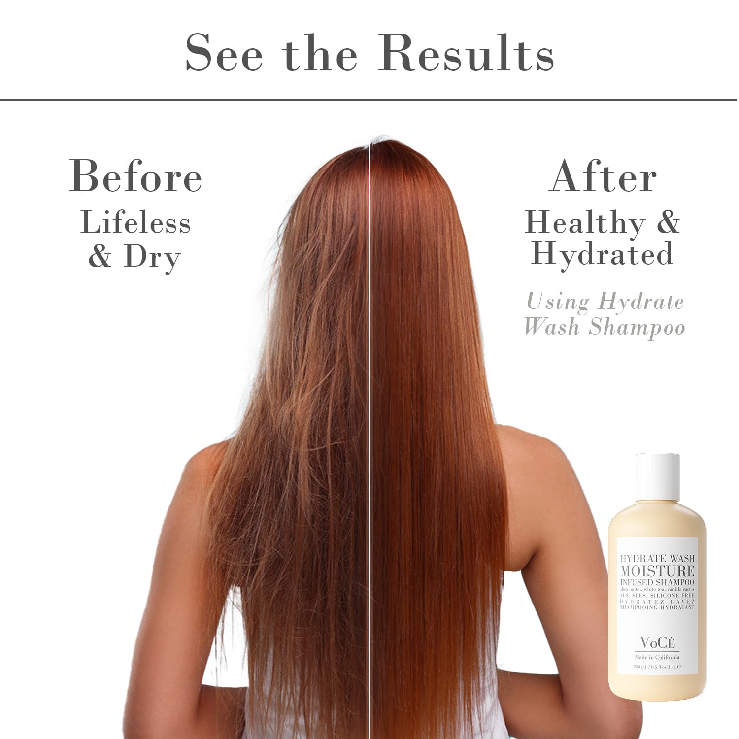 VoCÊ Natural Hydrating Shampoo for Dry, Frizzy Hair | Vegan, Color-Safe & Cruelty-Free