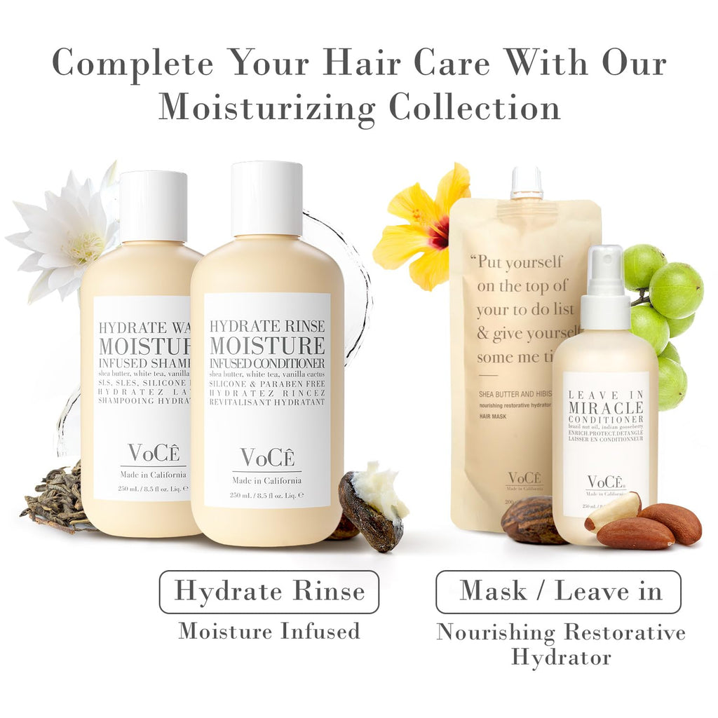 VoCÊ Natural Hydrating Shampoo for Dry, Frizzy Hair | Vegan, Color-Safe & Cruelty-Free