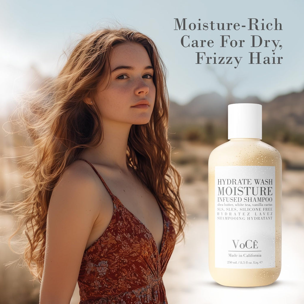 VoCÊ Natural Hydrating Shampoo for Dry, Frizzy Hair | Vegan, Color-Safe & Cruelty-Free