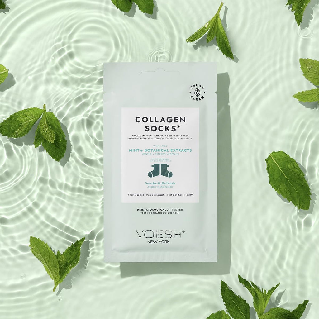 VOESH Collagen Socks – Peppermint Foot Spa (4 Pack) | Vegan & Cruelty-Free
