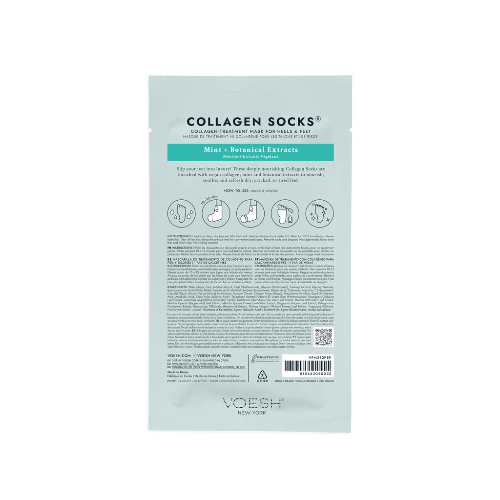 VOESH Collagen Socks with Peppermint Oil – 3 Pack, Vegan Dry Feet & Cracked Heel Care