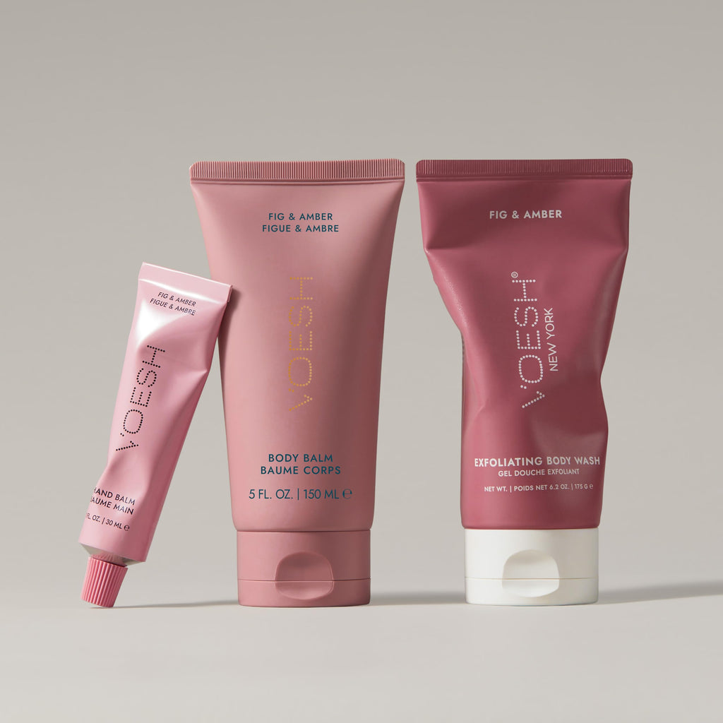 VOESH Hand & Body Glow Gift Set – 3-Piece Fig & Amber Scent (Vegan K-Beauty)