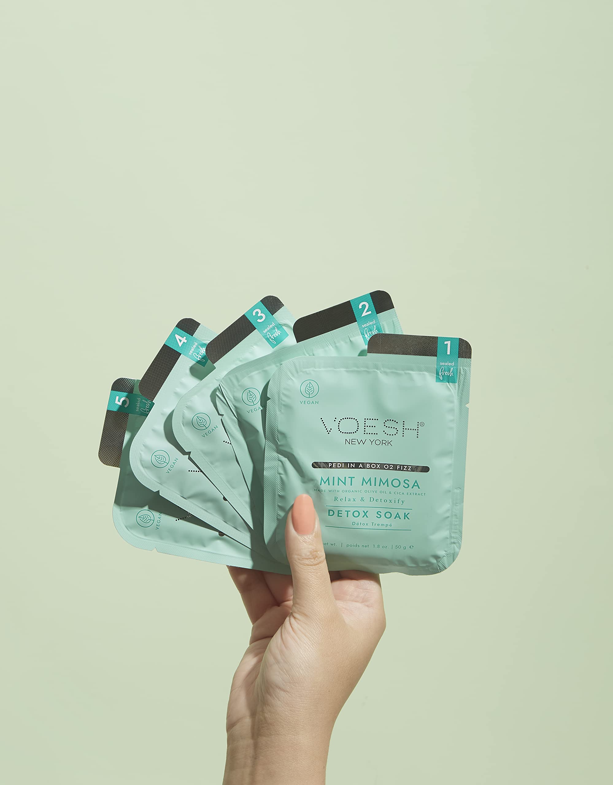 VOESH Pedi in a Box O2 Fizz Mintmosa – 2 Pack Detox Spa Pedicure, At-Home Pedicure Kit