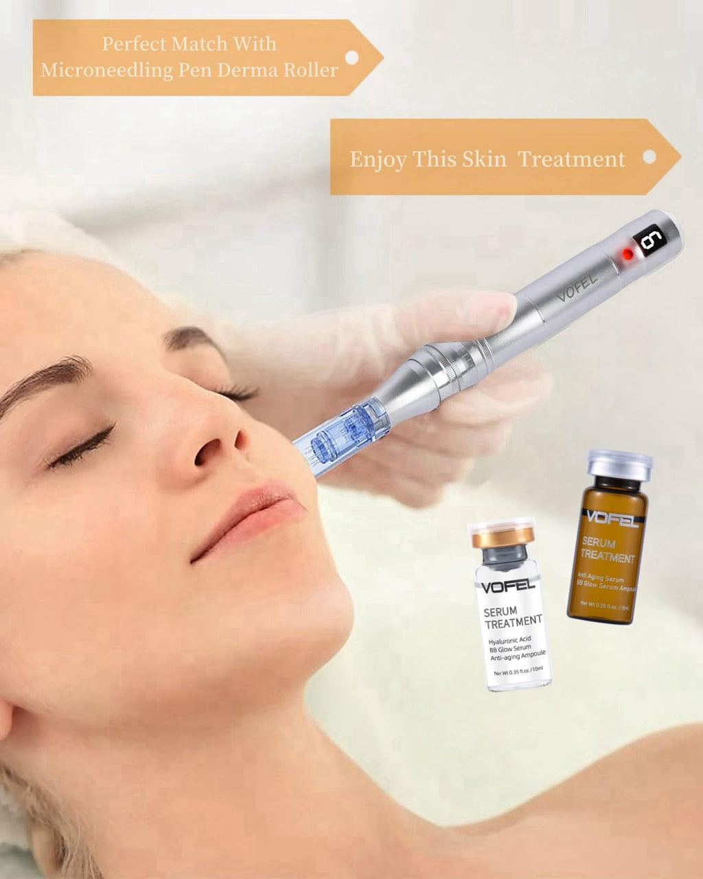 VOFEL Anti Aging Serum + Hyaluronic Acid Serum BB Glow Starter Kit – 8 Vials (0.35 oz each)