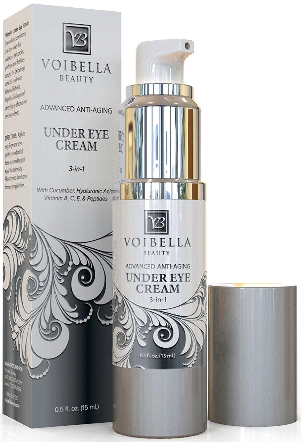 VOIBELLA BEAUTY Under Eye Cream with Retinol, Peptides, Hyaluronic Acid & Aloe — Depuff, Brighten & Hydrate