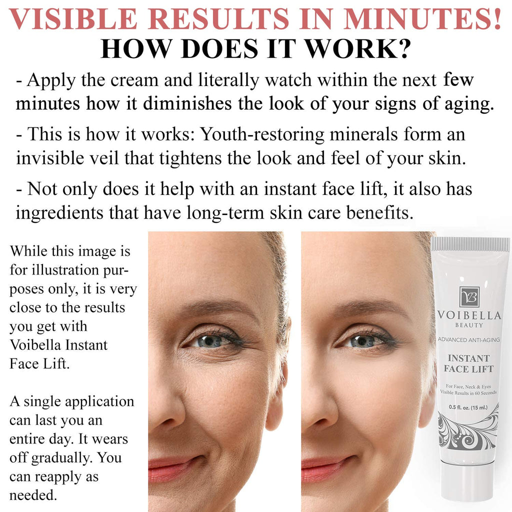 Voibella Instant Face Lift Cream | Eye, Neck & Face Tightening, Lifting & Firming Serum