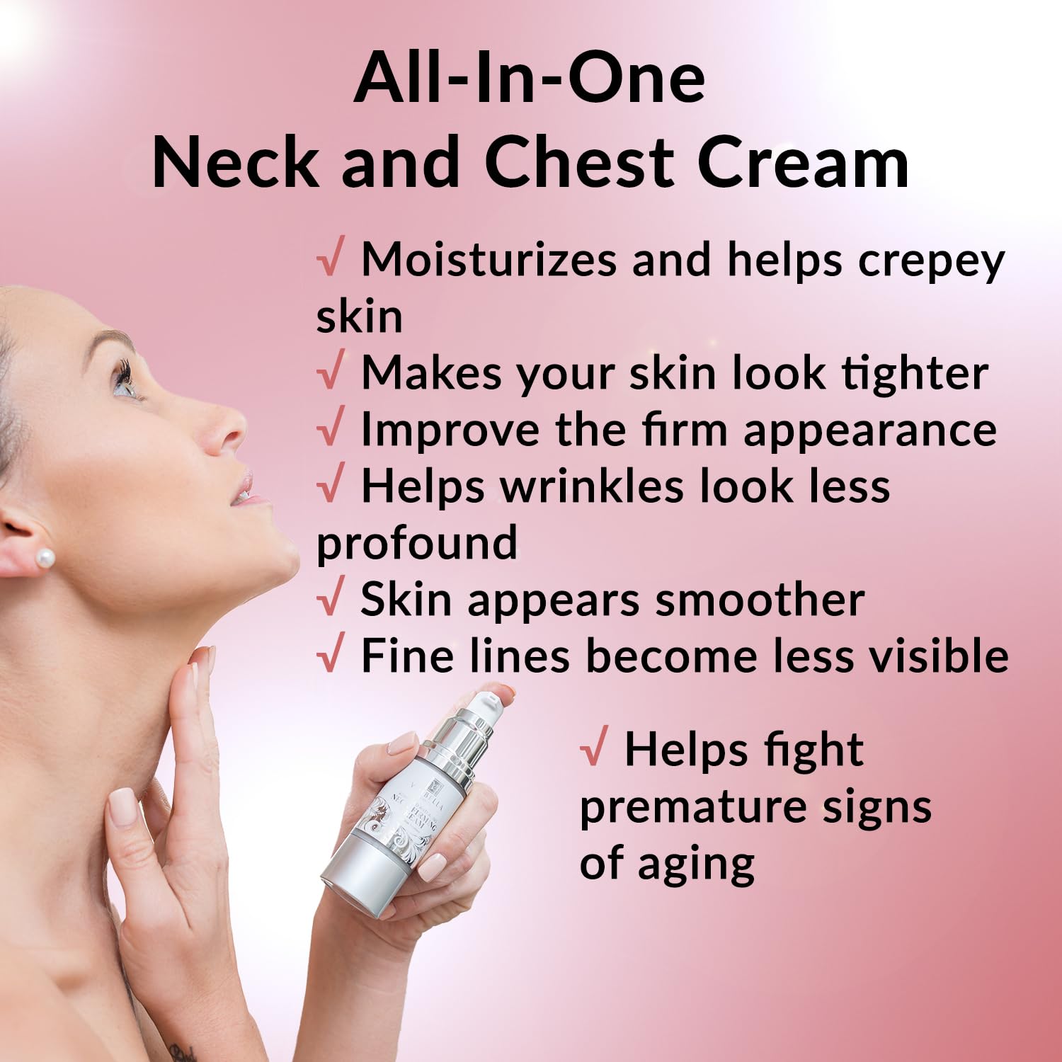 VOIBELLA BEAUTY Neck Firming Cream – Tighten Crepey Skin & Décolletage