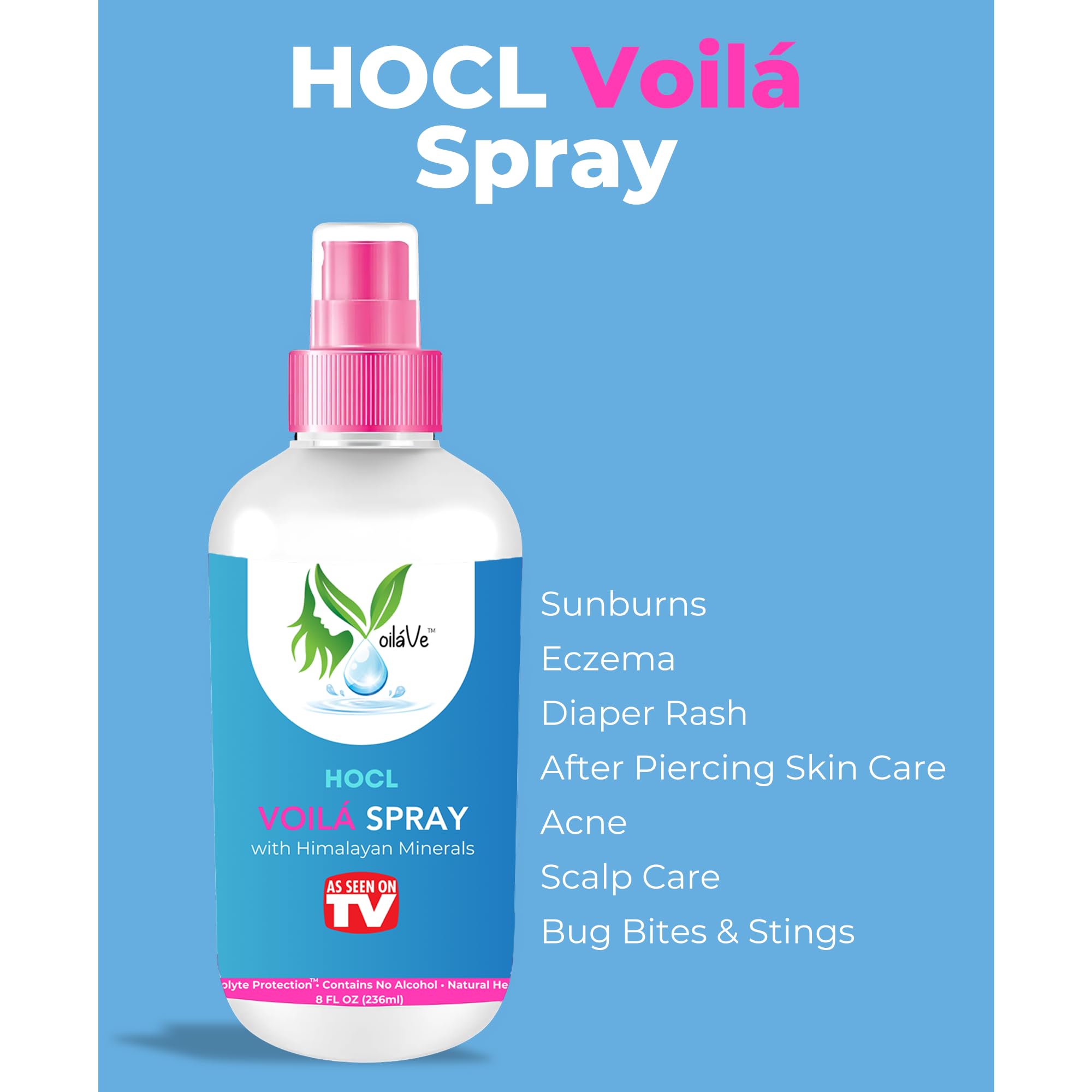 VoilaVe HOCL Spray – HOCl Skin Mist for Acne, Redness & Aftercare | 8oz