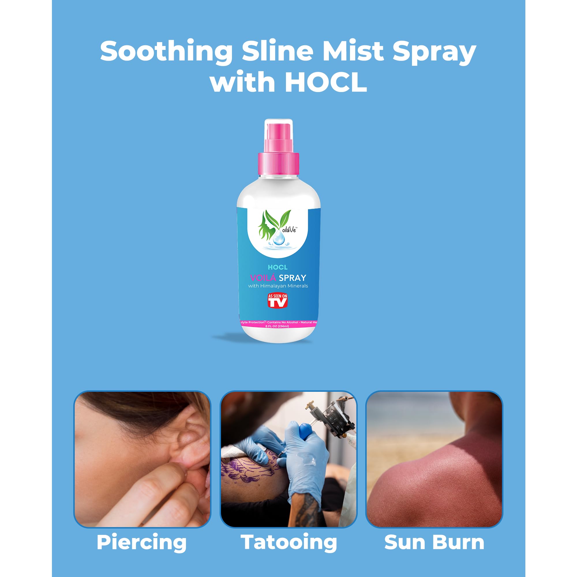 VoilaVe HOCL Spray – HOCl Skin Mist for Acne, Redness & Aftercare | 8oz