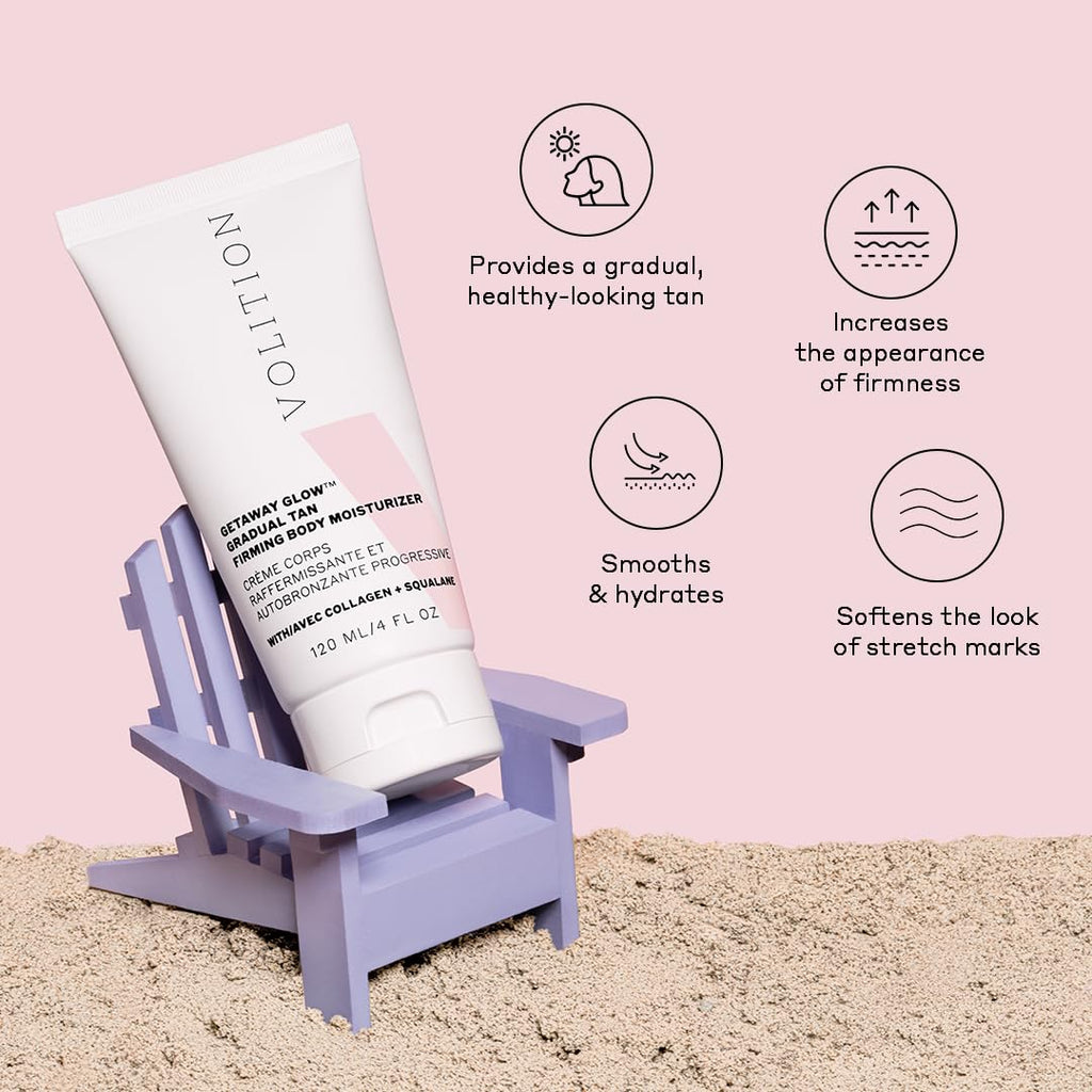 Volition Getaway Glow Gradual Tan Firming Body Moisturizer | Vegan Collagen + Squalane